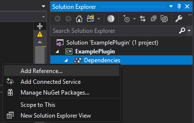 Add References option when you right click the Dependencies in Solution Explorer